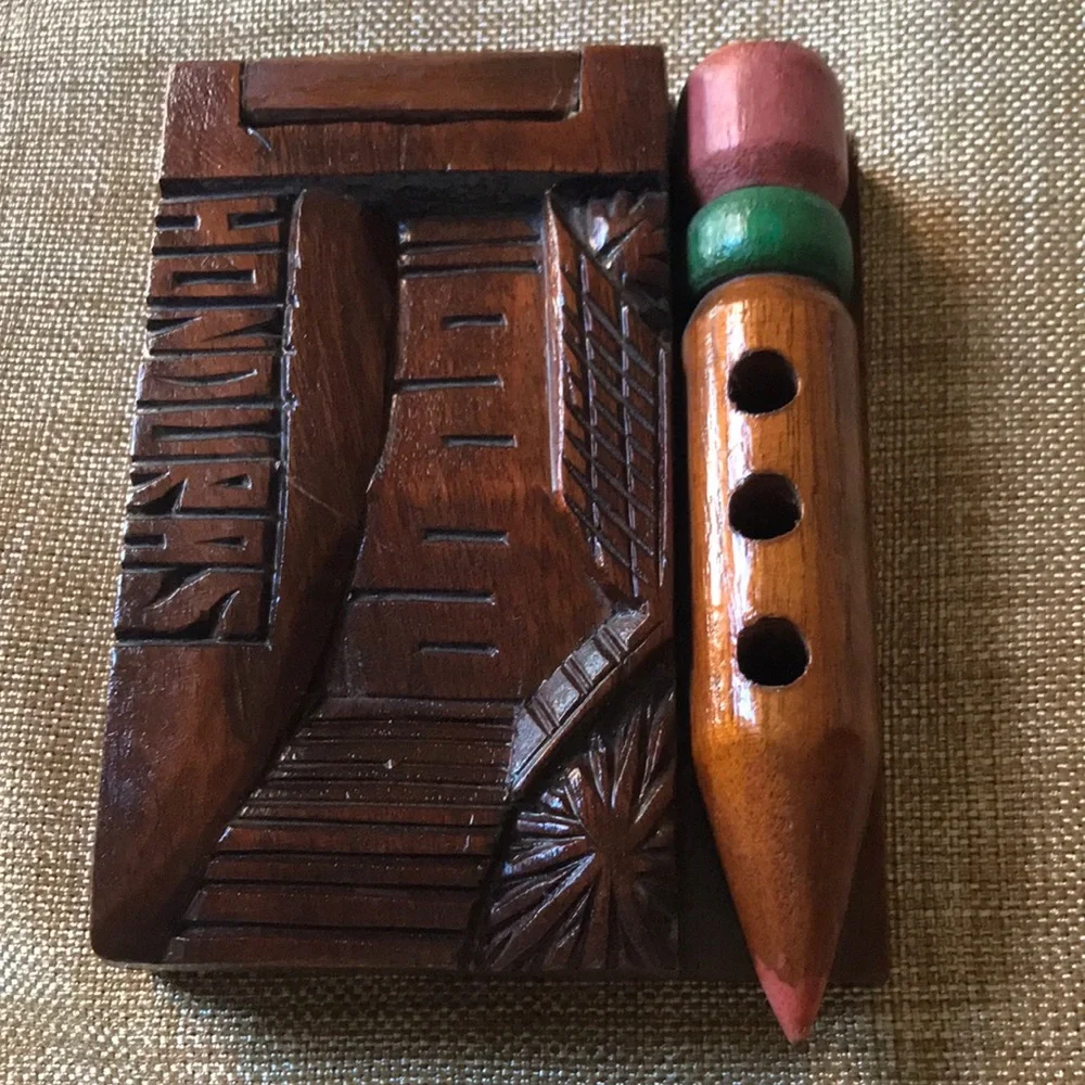 Honduras hand carved memo/note pad from 1980s